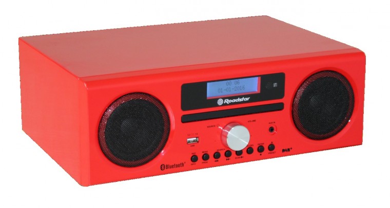 Mikrosystém mikrosystém roadstar hra-9 d+bt červený