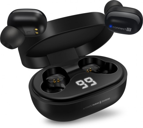 Špuntová sluchátka true wireless sluchátka connect it cep-7100-bk