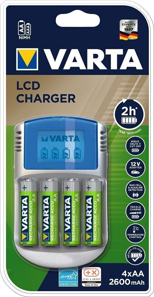 Varta PP LCD Charger 4xAA 2500 R2U& 12V + USB adapter Nabíječka na baterie