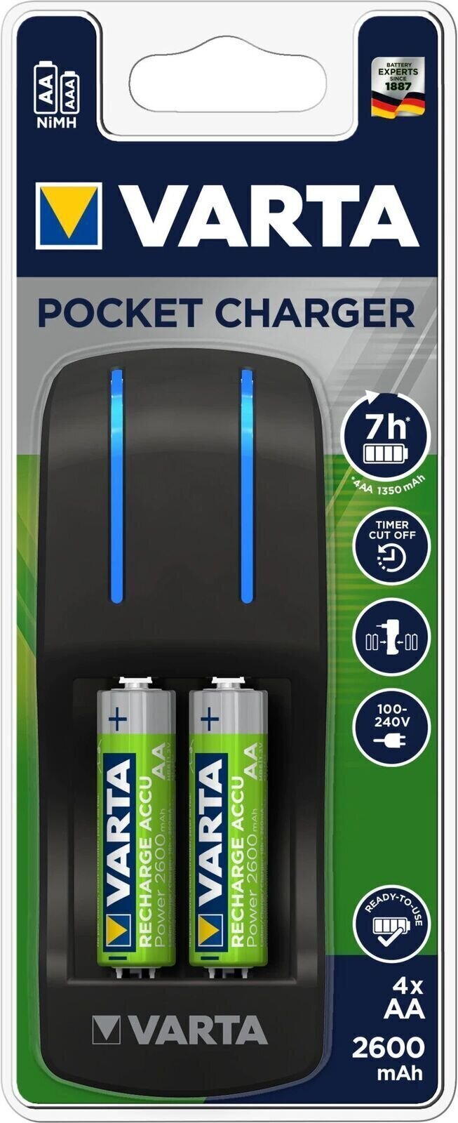Varta Pocket Charger 4xAA 2600mAh Nabíječka na baterie